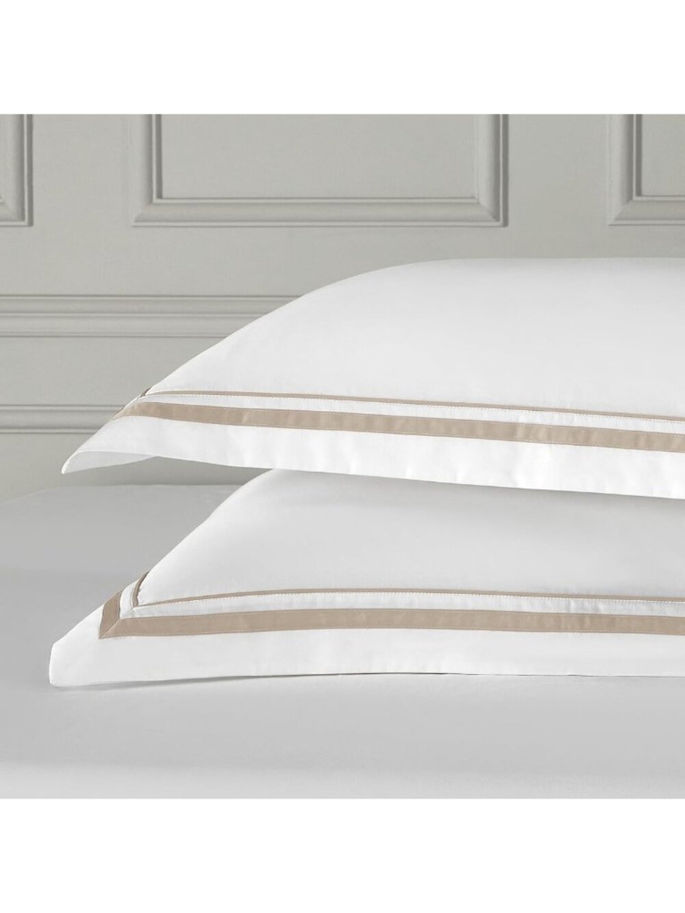 Set of 2 White Euro Pillow Shams, Soft 100% Cotton Covers, 26x26+2